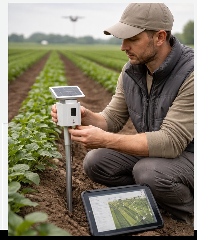 IoT мониторинг сельскохозяйственных полей и контроля в Гусе-Хрустальном
